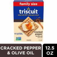 Triscuit Cracked Pepper & Olive Oil Whole Grain Wheat Crackers Family Size