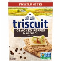 Triscuit Cracked Pepper & Olive Oil Whole Grain Wheat Crackers Family Size