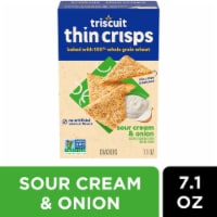 Triscuit Thin Crisps Sour Cream & Onion Whole Grain Wheat Crackers Perspective: Main