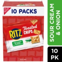 RITZ Toasted Chips Sour Cream and Onion Crackers Multipack Perspective: Main
