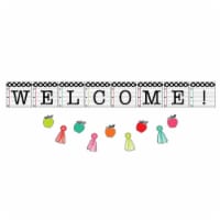 Carson-Dellosa Schoolgirl Style Black White & Stylish Brights Welcome Bulletin Board Set