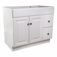 Wyndham 36-Inch 2-Door Bathroom Wood Vanity Without Top in White