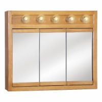 Richland 36-Inch Wood Medicine Cabinet with Lights in Nutmeg Oak
