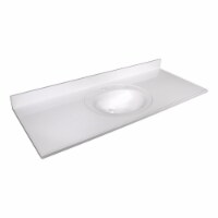 61 in. Single Faucet Hole Cultured Marble Vanity Top with White on White Basin
