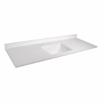 Camilla 61 in. Cultured Marble Vanity Top in Solid White with Basin