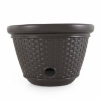 Suncast Resin Wicker Hose Pot - Java