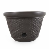 Suncast Resin Wicker Hose Pot - Java