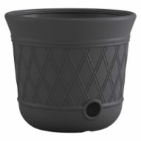 Suncast 14 x 12 Resin Decorative Hideaway Outdoor Garden Hose Storage Pot, Gray Perspective: Main