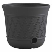 Suncast 14 x 12 Resin Decorative Hideaway Outdoor Garden Hose Storage Pot, Gray Perspective: Main