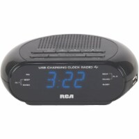 RCA USB Charging Clock Radio - Black