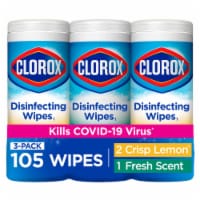 Clorox Lemon and Fresh Scent Disinfecting Wipes Value Pack Perspective: Main