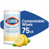 Clorox Free & Clear Compostable Cleaning Wipes Simply Lemon Perspective: Main