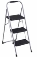 Cosco® 3-Step Big Step Folding Step Stool with Rubber Hand Grip - Platinum/Black Perspective: Main