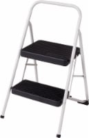 Cosco Two Step Household Folding Step Stool - White/Black