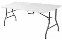 6 ft. Fold-in-Half Banquet Table w/Handle - White