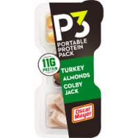 P3 Portable Protein Snack Pack with Turkey Almonds & Colby Jack Cheese for a Low Carb Lifestyle