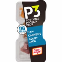 P3 Portable Protein Snack Pack with Ham Cashews & Colby Jack Cheese for a Low Carb Lifestyle