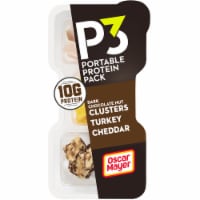 P3 Portable Protein Snack Pack with Dark Chocolate Almond Nut Clusters Turkey & Cheddar Cheese
