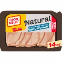Oscar Mayer Natural Applewood Smoked Uncured Sliced Ham Deli Lunch Meat Family Size, Package Perspective: Main