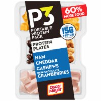 P3 Portable Protein with Ham Cashews Cheddar Cheese & Dark Chocolate Cranberries Snack Pack