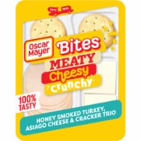 Oscar Mayer Natural Meat & Cheese Snack Plate with Honey Smoked Turkey Asiago Cheese & Crackers