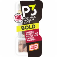 P3 Bold Portable Portein Snack Pack with Uncured Hard Salami Pepper Jack Cheese & Smoked Almonds Perspective: Main