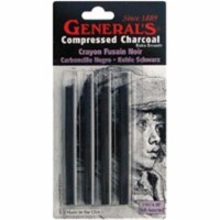 Compressed Charcoal Sticks 4/Pkg-Black - 2B, 4B & 6B