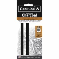 General Pencil Compressed Charcoal Set, 2B, Hard, 2/Pkg.