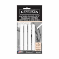 Compressed Charcoal Sticks 4/Pkg-White - 2B, 4B & 6B