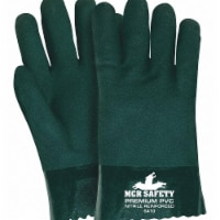 Mcr Safety Gloves,PVC,L,10 in. L,Jersey,PR,PK12 6410