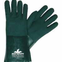 Mcr Safety Chemical Gloves,L,14 in.L,Green,PVC,PK12  6414