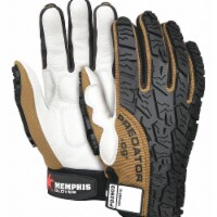 Mcr Safety Mechanics Gloves,XL,White/Black/Brown,PR  PD2903XL