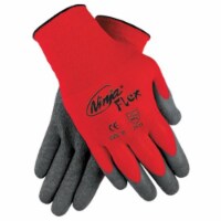 Ninja Flex Palm/Fingertip Latex-Coated Work Gloves, Small, Gray/Red