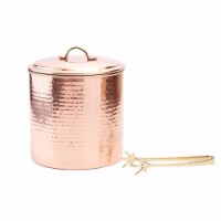 Old Dutch International 876 Hammered Decor Copper Ice Bucket with Liner & Tongs- 3 Quart