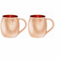 Old Dutch International 433H 16 oz Hammered Solid Copper Moscow Mule Mug  Set of 2