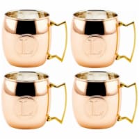 Old Dutch International OS428MML 16 oz. Solid Copper Moscow Mule Mug- Monogram L
