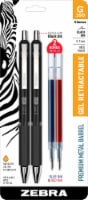 Zebra G-350 0.7mm Black Gel Retractable Pens and Bonus Refills