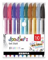 Zebra Doodler'z™ Gel Stick Glitter Pens - Assorted