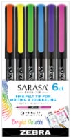 Sarasa Fineliner Pen 0.8mm Bright Assorted 6Pk Perspective: Main