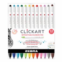 Zebra Click Art 0.6mm Bullet Point Marker Pens 12/Pkg-Assorted Colors