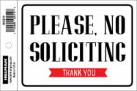 Hillman Vinyl No Soliciting Sign - Black/White Perspective: Main