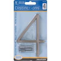 Hillman Distinctions 5 in. Silver Brushed Nickel Screw-On Number 4 1 pc. - Total Qty: 3