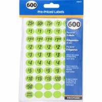 Hillman Oval Green Price Label 600 pk - Total Qty: 5