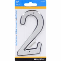 Hillman 4 in. Reflective Silver Plastic Nail-On Number 2 1 pc. - Case Of: 3;