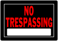 Hillman No Trespassing Sign