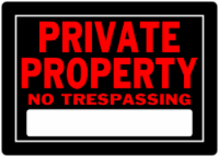 Hillman Private Property Sign