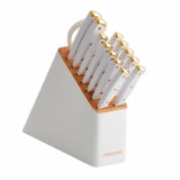 Farberware® Slim Cutlery Set White with Gold Trim and Endcaps Perspective: Main