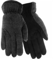 Red Steer Glove Company HeatSaver Suede Deerskin Palm Men's Driver Gloves - Charcoal/Dark Gray Perspective: Main