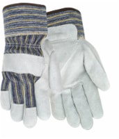 Red Steer Glove Company Suede Cowhide Leather Palm Gloves - Blue/Yellow/White Perspective: Main