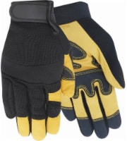 Red Steer Men's Goatskin Hybrid Work Gloves - Black/Yellow